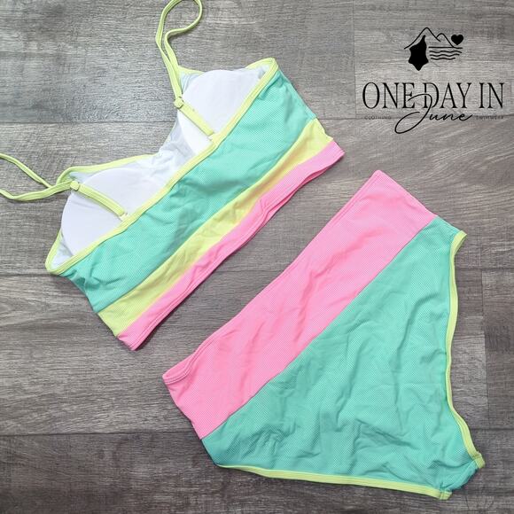 Adisputent High Waist Crop Bikini Swimsuit Size XL - Picture 5 of 5